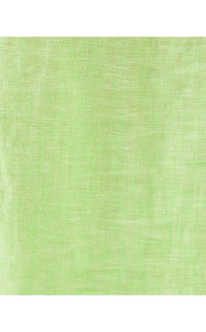 Sea View Linen Button Down Top - Jade Lime X Resort White