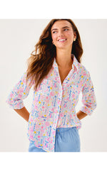 Sea View Linen Button Down - Multi Summer Serenade
