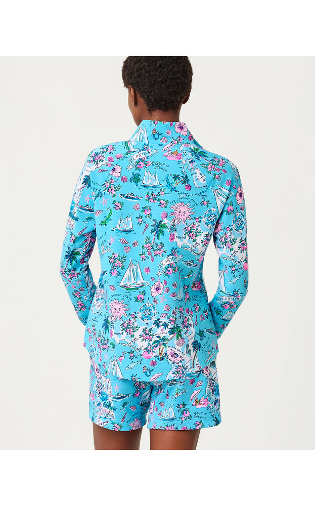 UPF 50+ Skipper Popover - Amalfi Blue Lillys Roadtrip