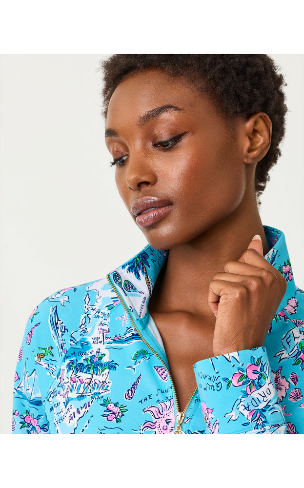 UPF 50+ Skipper Popover - Amalfi Blue Lillys Roadtrip
