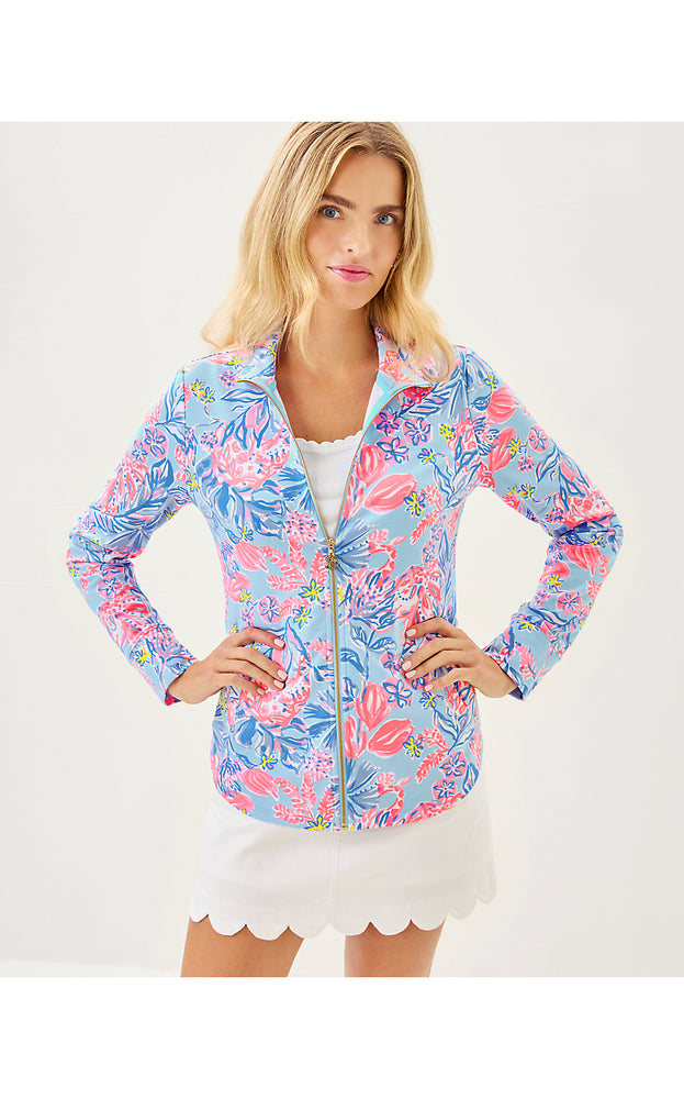 UPF 50+ Leona Zip-Up Jacket - Multi Elephant Splash