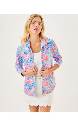 UPF 50+ Leona Zip-Up Jacket - Multi Elephant Splash