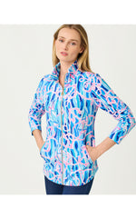 UPF 50+ Leona Zip-Up Jacket - Skim Blue Reel Nauti