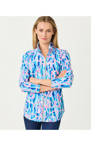 UPF 50+ Leona Zip-Up Jacket - Skim Blue Reel Nauti