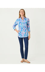 UPF 50+ Leona Zip-Up Jacket - Skim Blue Reel Nauti