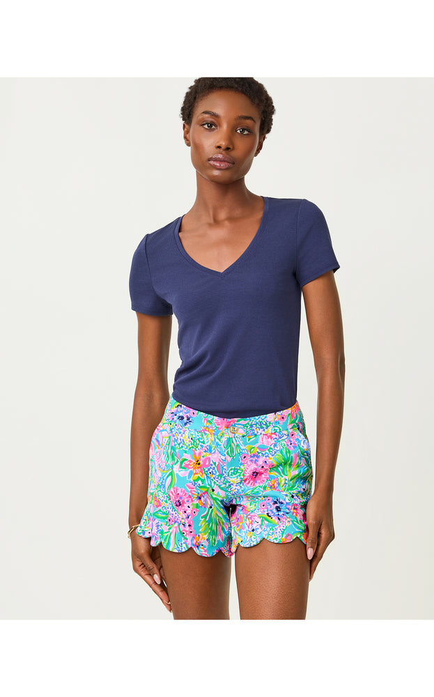 Buttercup Knit Short - Amalfi Blue Alligator Isle