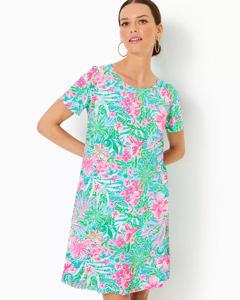 Cody T-Shirt Dress - Amalfi Blue - Leaf It Wild