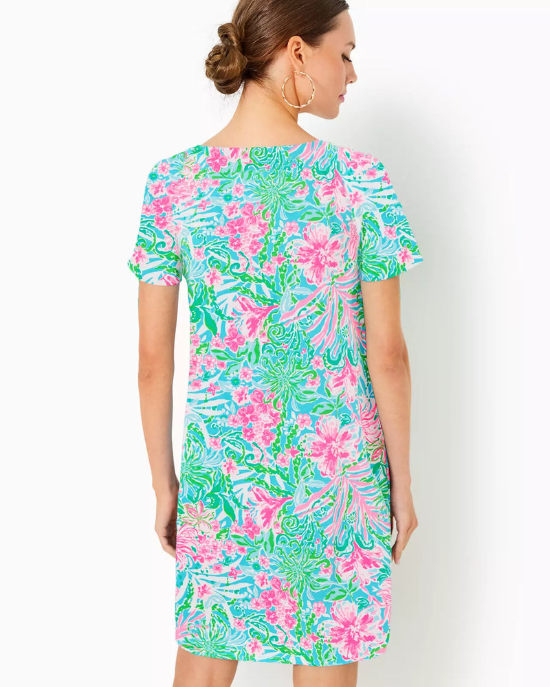 Cody T-Shirt Dress - Amalfi Blue - Leaf It Wild