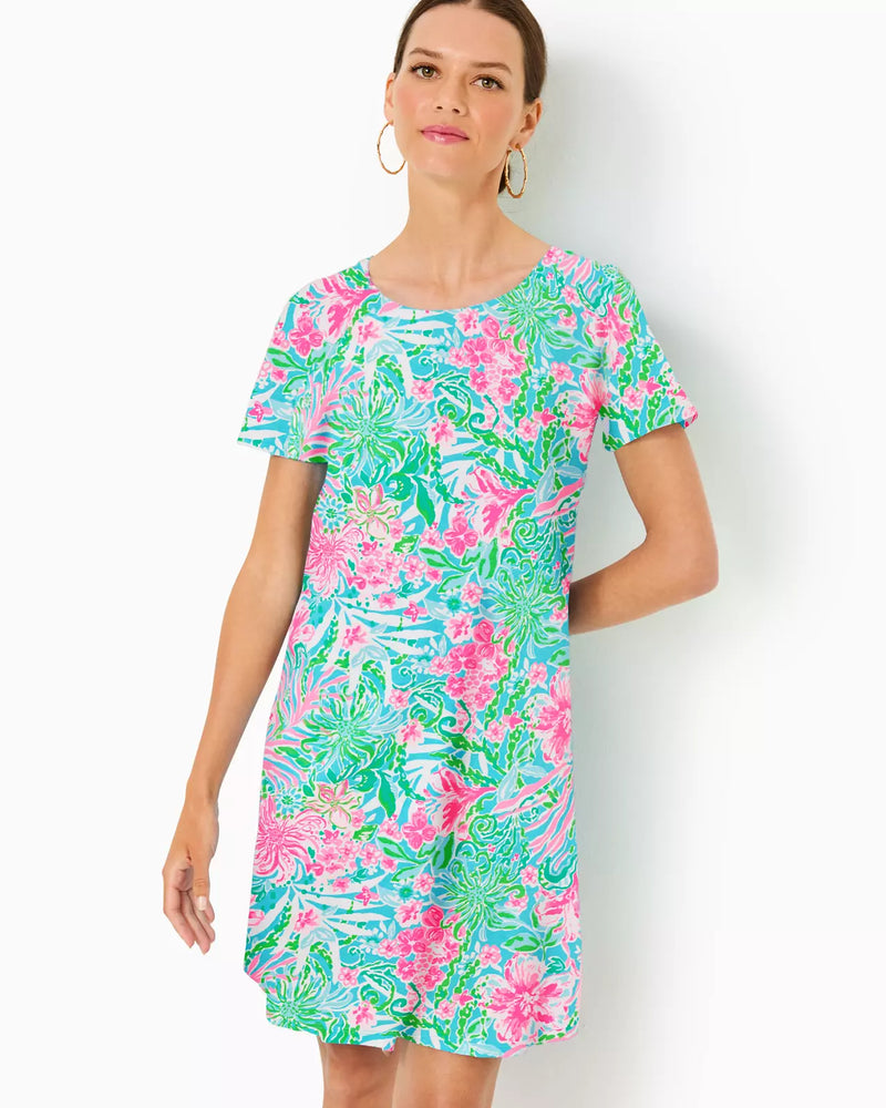 Cody T-Shirt Dress - Amalfi Blue - Leaf It Wild