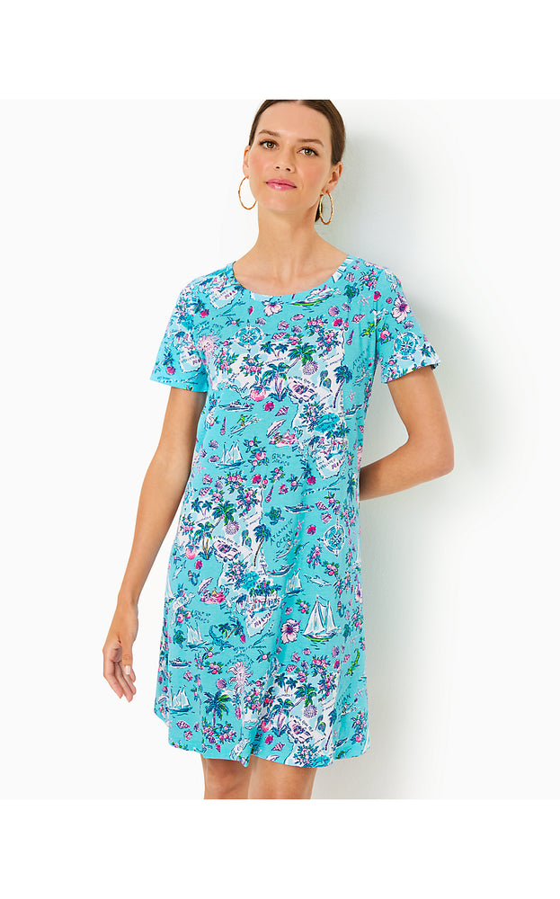 Cody T-Shirt Dress - Amalfi Blue - Lillys Roadtrip