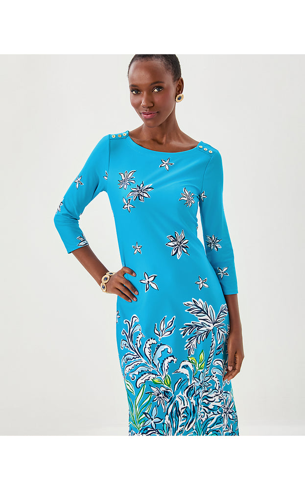 UPF 50+ ChillyLilly Seralina Maxi Dress - Tangier Teal Safari Social Engineered Chilly