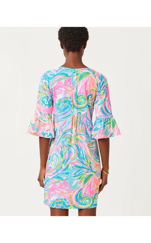 Krysta 3/4 Sleeve Dress - Multi Carnivale Coral