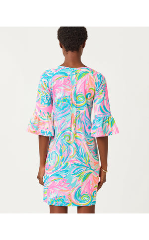 Krysta 3/4 Sleeve Dress - Multi Carnivale Coral