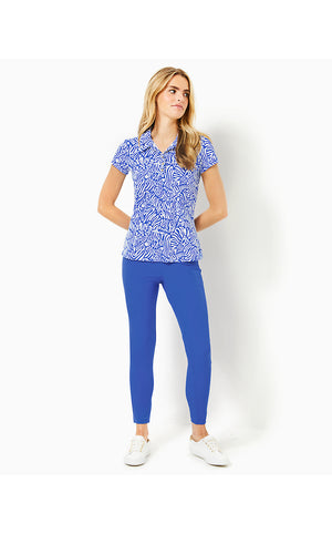 UPF 50+ Luxletic Frida Scallop Polo Top - Martinique Blue Zee Bebe