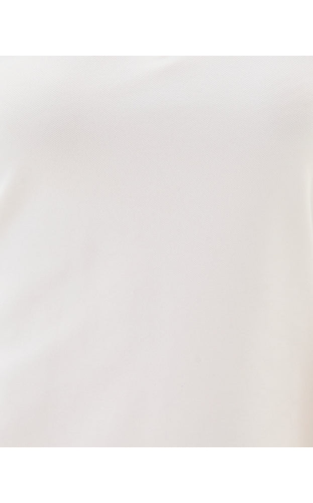 UPF 50+ Luxletic Frida Scallop Polo Top - Resort White