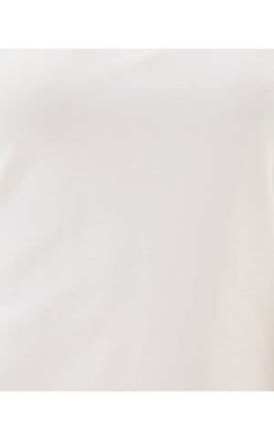 UPF 50+ Luxletic Frida Scallop Polo Top - Resort White