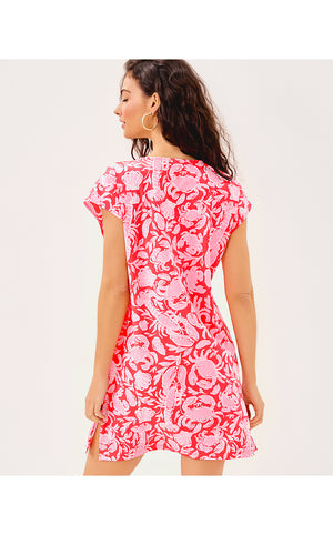 Talli V-Neck Coverup - Cane Coral Crab Collar