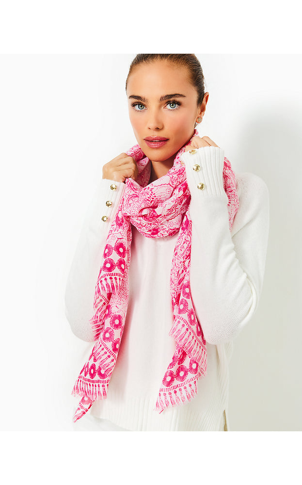 Resort Scarf - Raspberry Rouge Animal Magnetism Engineered Scarf