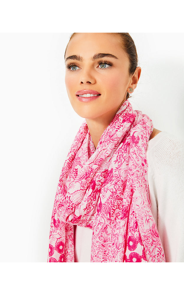 Resort Scarf - Raspberry Rouge Animal Magnetism Engineered Scarf