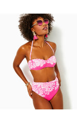 Yarrow High-Waisted Bikini Bottom - Roxie Pink - Shadow Dancer Engineered