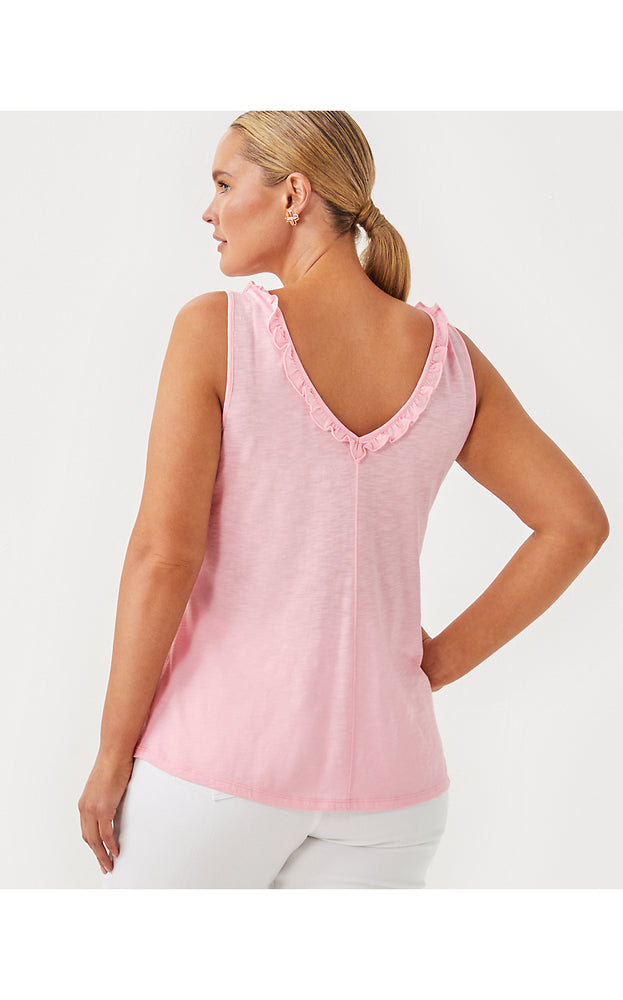 Gigi Ruffle Tank Top - Pink Muse