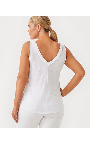 Gigi Ruffle Tank Top - Resort White