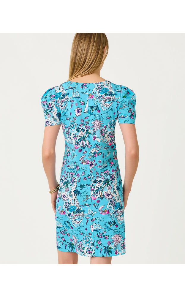 Aleece Short Sleeve Dress - Amalfi Blue Lillys Roadtrip
