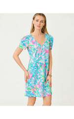 Aleece Short Sleeve Dress - Multi Coral Bay