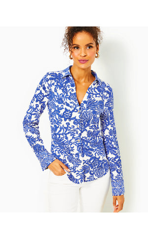 UPF 50+ ChillyLilly Marlena Button Down Top - Deeper Coconut - Ride With Me Engineered Chillylilly