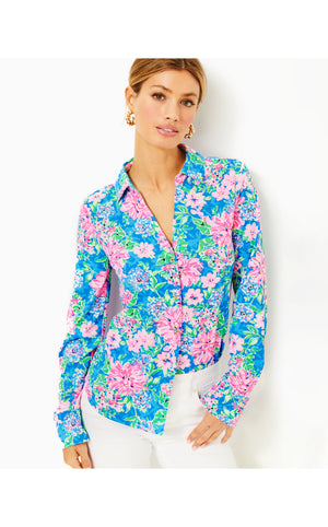 UPF 50+ ChillyLilly Marlena Button Down Top - Multi - Spring In Your Step