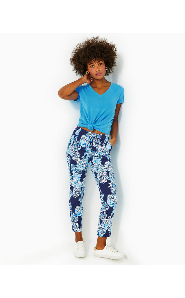 28" Emora Knit Pant - Low Tide Navy - Bouquet All Day