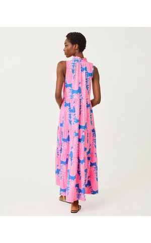 Malone Cotton Maxi Dress - Blue Haven Little Flamenco