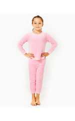 Girls Mini Mallie Velour Pant - Conch Shell Pink