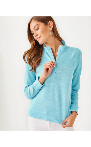 Luxletic Ashlee Half-Zip Pullover - Fresh Water Blue