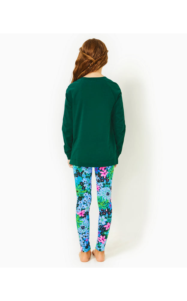
            
                Load image into Gallery viewer, Girls Mini Luxletic Beach Comber Sweatshirt - Evergreen
            
        