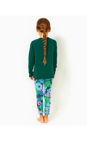 
            
                Load image into Gallery viewer, Girls Mini Luxletic Beach Comber Sweatshirt - Evergreen
            
        