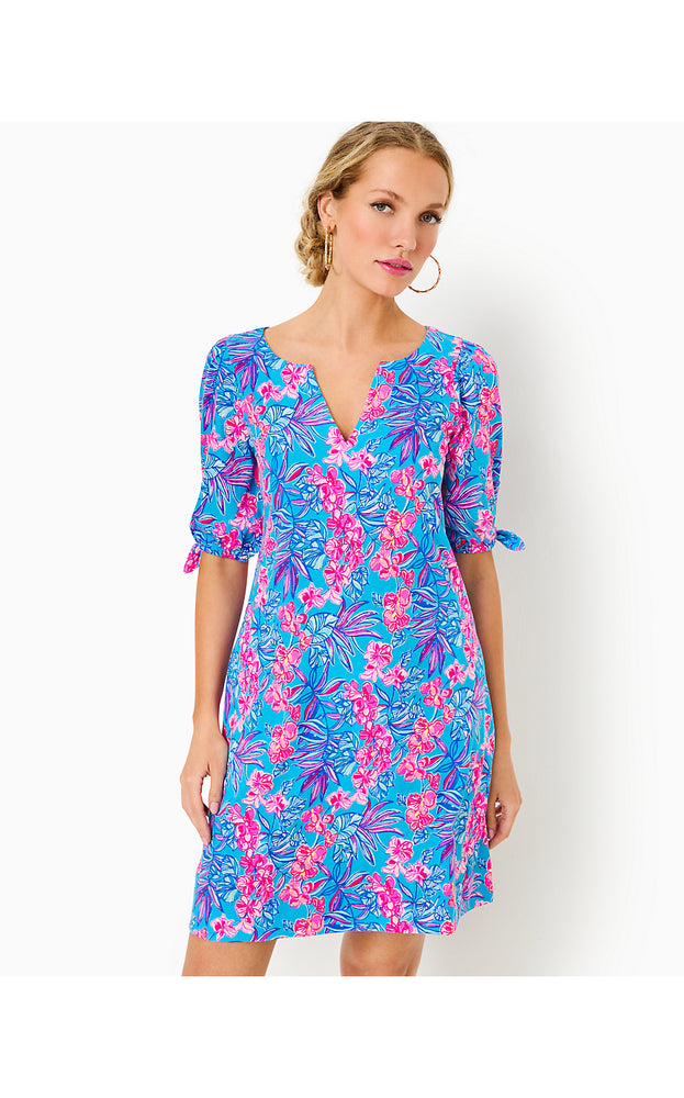 Easley T-Shirt Dress - Cumulus Blue - Orchid Oasis