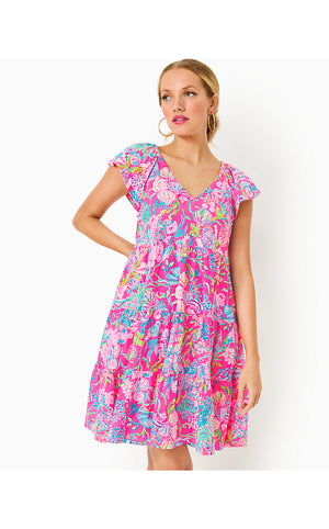 Kawai Flutter Sleeve Dress - Pink Isle - Shell Me Something Good