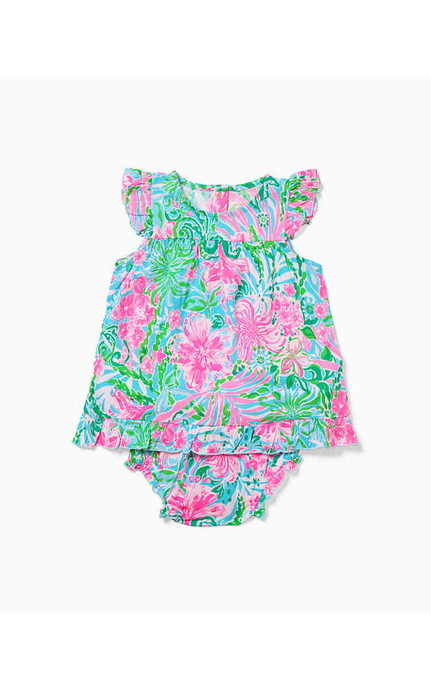 Cecily Infant Dress - Amalfi Blue Leaf It Wild