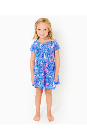 Girls Mini Geanna Short Sleeve Dress - Boca Blue - Its A Sailabration