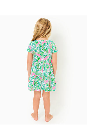 Girls Mini Geanna Short Sleeve Dress - Botanical Green - Just Wing it