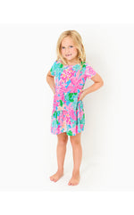 Girls Mini Geanna Short Sleeve Dress  - Multi - Tigers Lair