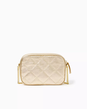 
            
                Load image into Gallery viewer, Dessa Leather Crossbody Bag - Gold Metallic
            
        