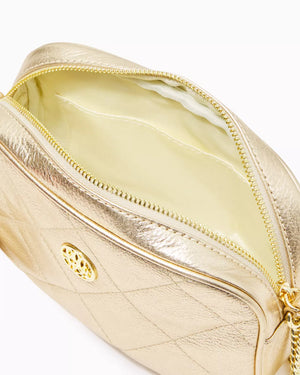 Dessa Leather Crossbody Bag - Gold Metallic
