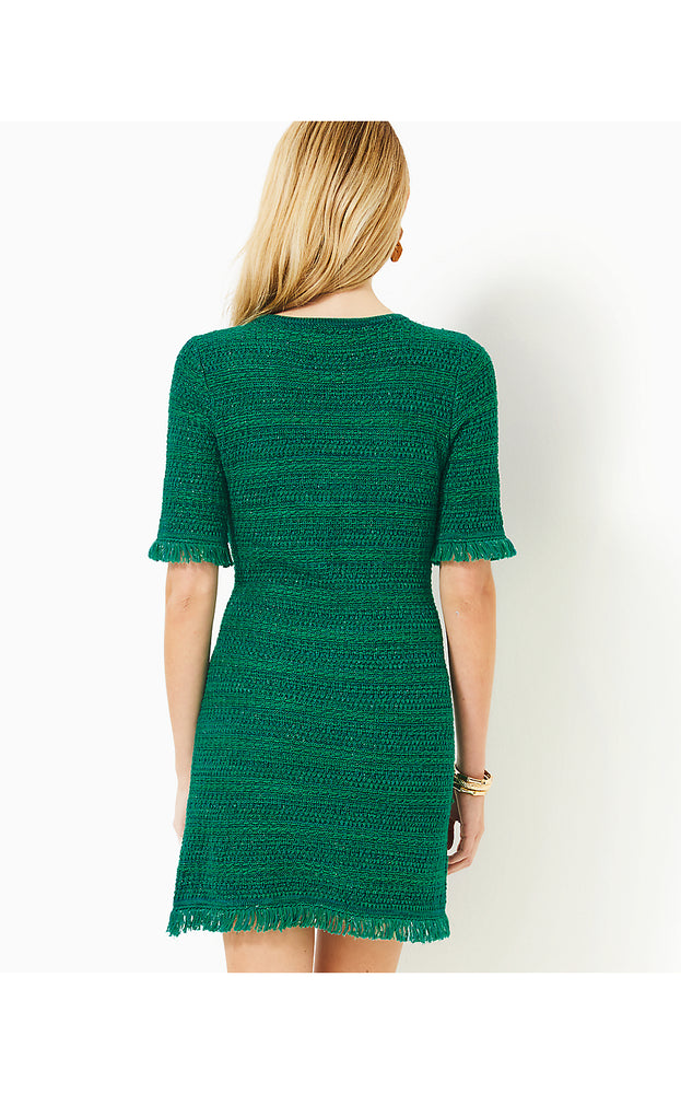 Beckington Sweater Dress- Fiddle Leaf Green Metallic Marl