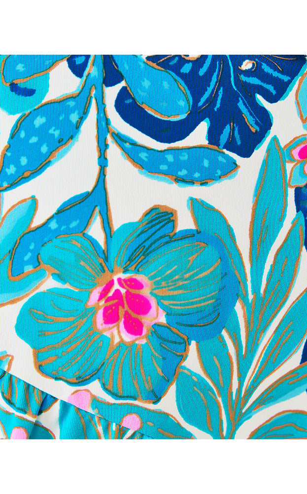 UPF 50+ Teena Skort - Breezy Aqua Best Fronds Forever