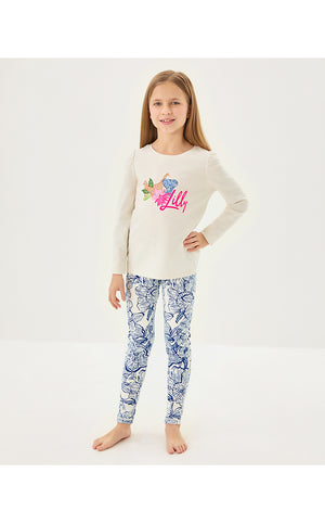 Girls UPF 50+ Mini Weekender Legging - Coconut Unforgettable