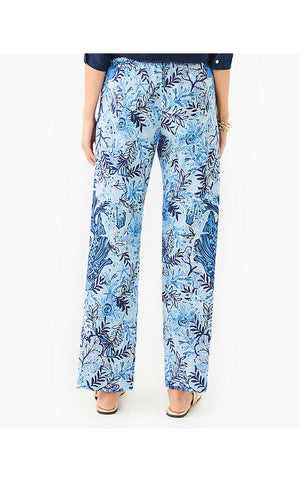 32" Bal Harbour Palazzo Pant - Bonaire Blue Just A Little Koi Engineered Pant