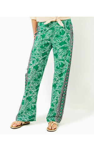 32" Bal Harbour Palazzo Pant - Fiddle Leaf Green Safari Party Engineered Pant