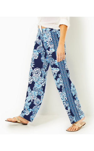 
            
                Load image into Gallery viewer, 32&amp;quot; Bal Harbour Palazzo Pant - Low Tide Navy - Bouquet All Day Engineered Pant
            
        